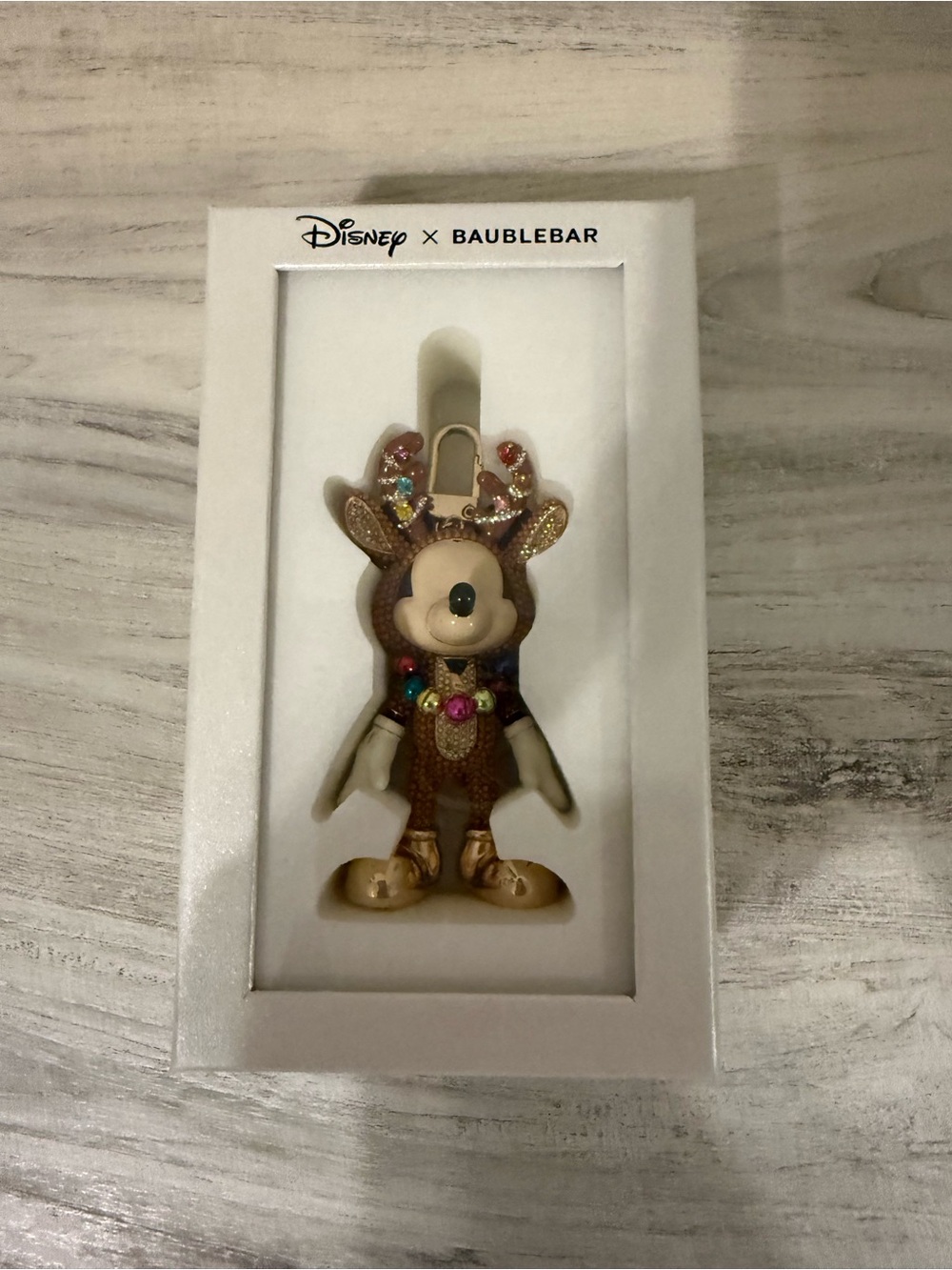 Gold Mickey Reindeer Bag Charm